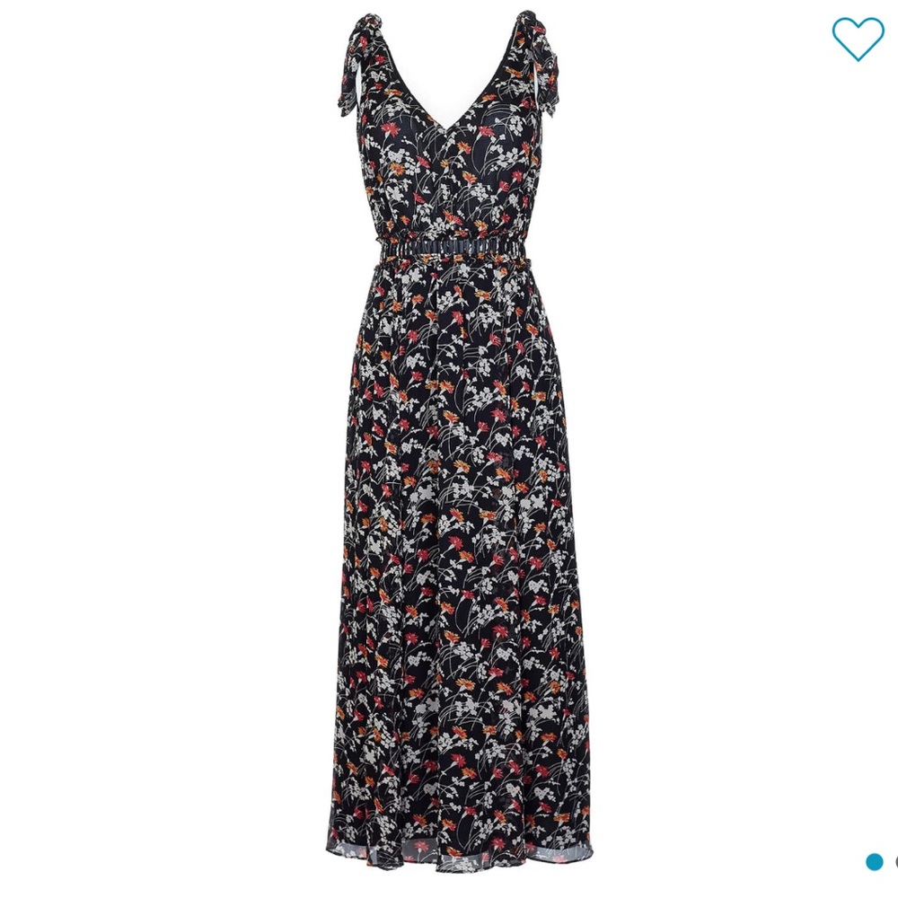 Joie floral tie shoulder midi dress